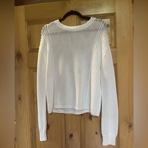 Vince open stitch optic white sweater. Medium